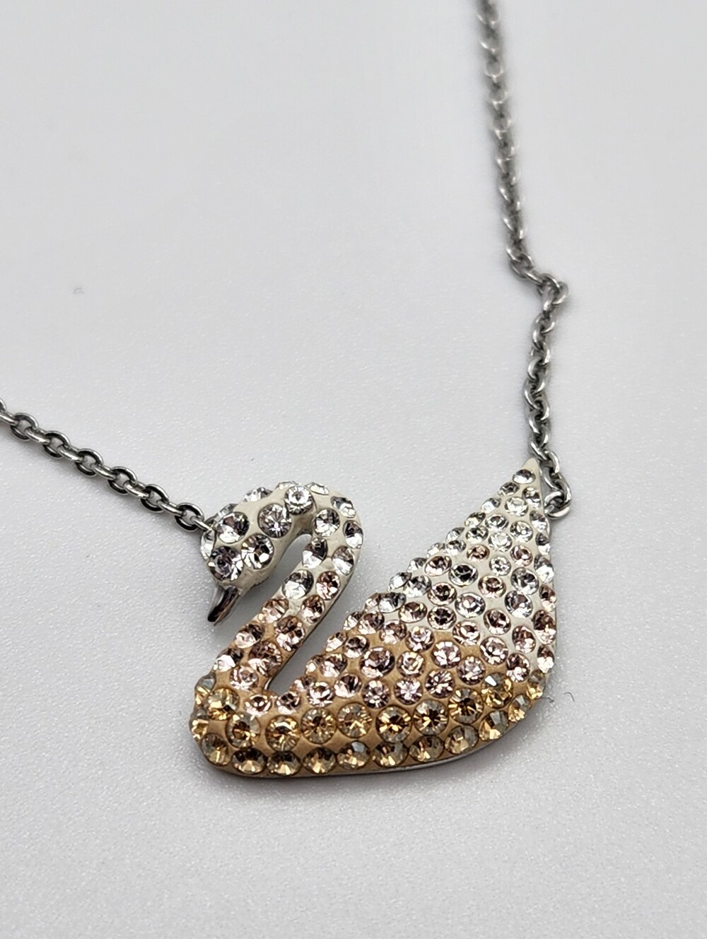Swarovski Iconic Swan Pendant Necklace in Beige/Gradient